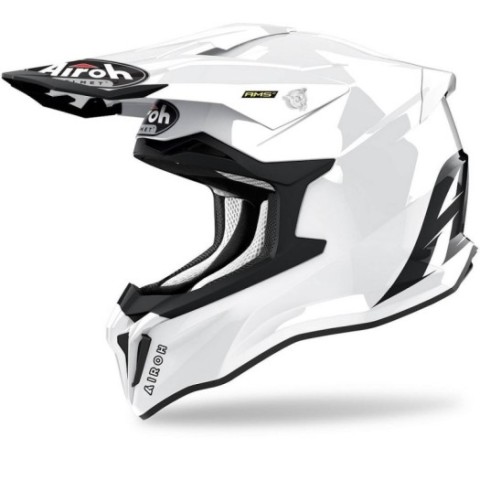 Casco Airoh Strycker Color blanco Brillo