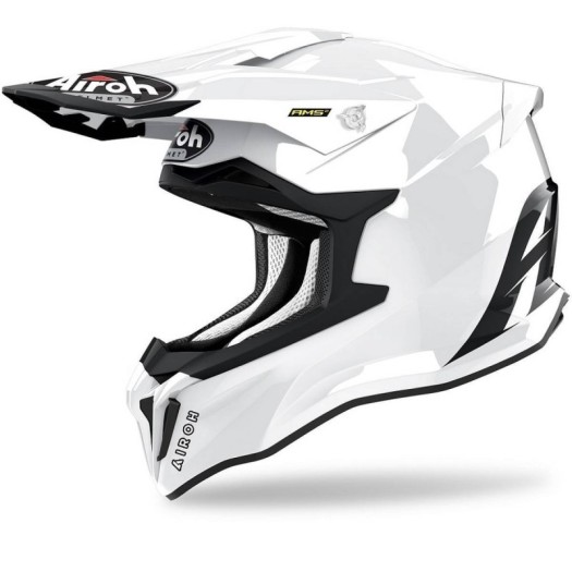 Casco Airoh Strycker Color blanco Brillo
