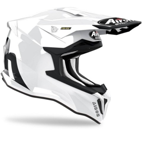 Casco Airoh Strycker Color blanco Brillo
