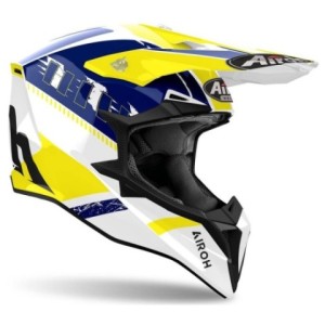 Casco Airoh Wraaap Feel amarillo/azul 2
