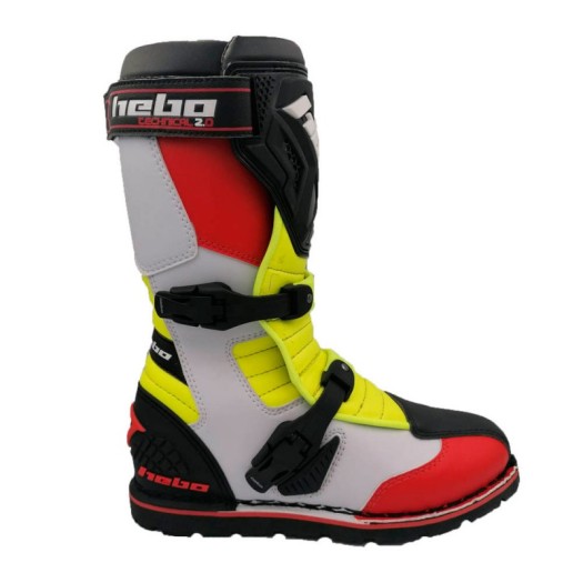 Botas Motocross Hebo trial technical 2.0 Blanco Rojo Negro
