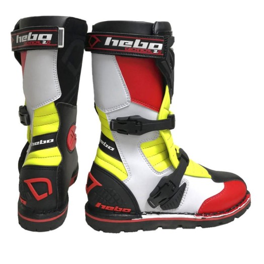 Botas Motocross Hebo trial technical 2.0 Blanco Rojo Negro