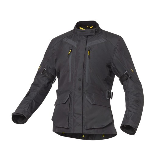 Chaqueta Moto Levior Gaman Impermeable Mujer Negro Gris