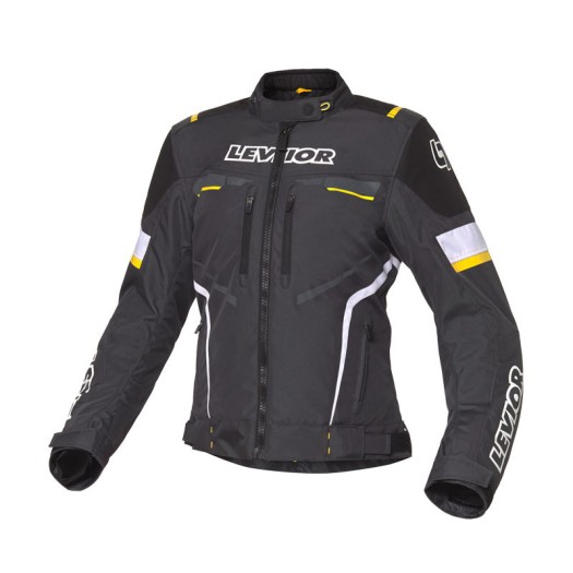 Chaqueta Moto Levior Nakama Mujer Impermeable Negro Gris