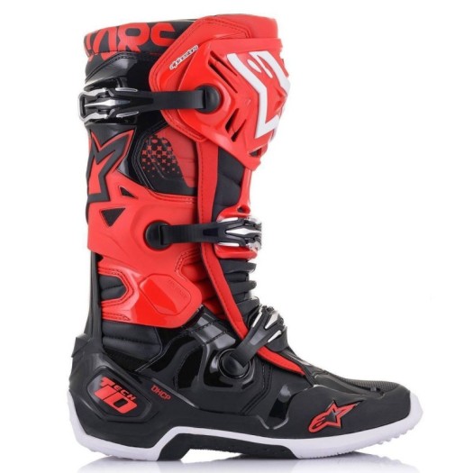 Botas Alpinestars Tech 10 Rojo Negro Blanco