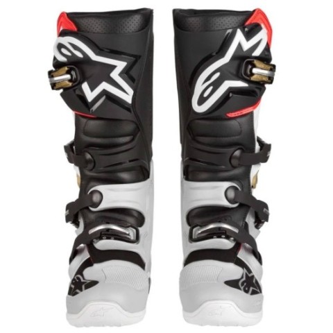 Botas Alpinestars Tech7 Negro Plata Blanco Oro