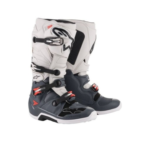 Botas alpinestars tech7 Gris Blanco Rojo