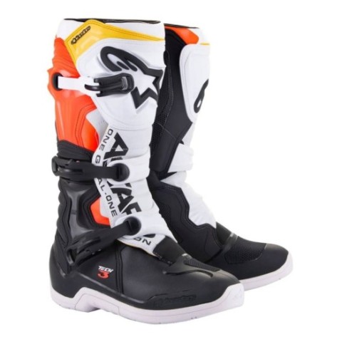 BOTAS ALPINESTARS TECH3 NEGRO/BLANCO/ROJO FLUOR