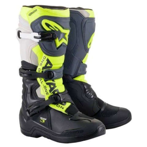 Botas Alpinestars Tech3 Negro Gris Amarillo Fluor