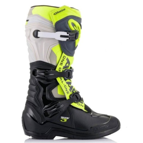 Botas Alpinestars Tech3 Negro Gris Amarillo Fluor