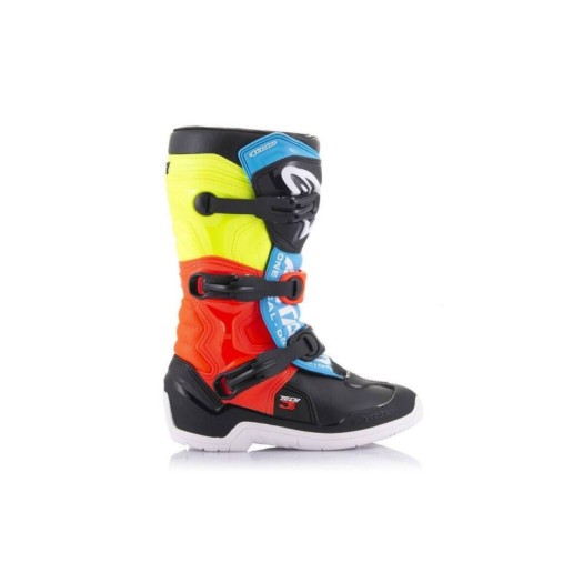 Botas Alpinestars Tech3S Junior Negro/Amarillo Fluor/Rojo Fluor