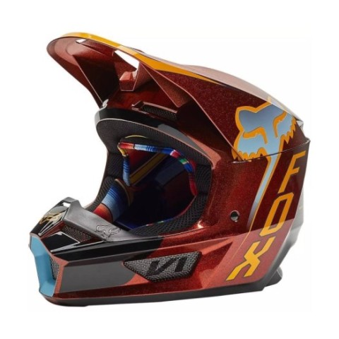Casco Junior FOX V1 CNTRO Fluor Naranja