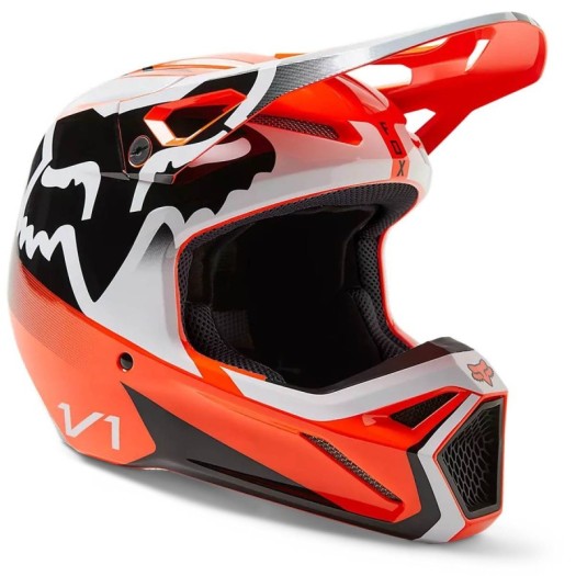 Casco FOX V1 LEED Junior Fluor Naranja