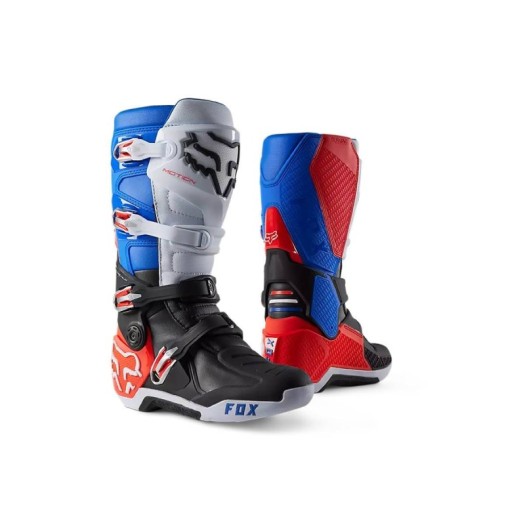 Botas Fox Motion Unity edicion limitada blanco rojo azul
