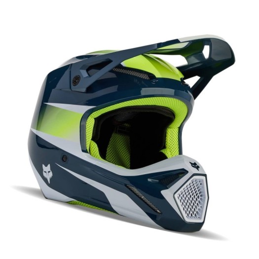 Casco FOX V1 Flora Naranja Blanco