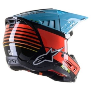 Casco Alpinestars S-M5 SPEED Negro Amarillo Claro Azul Claro 2