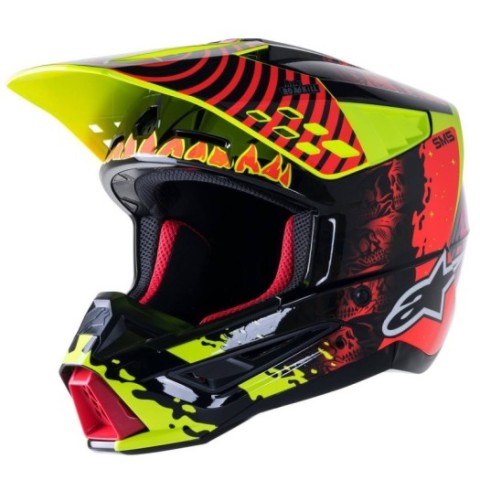 Casco Alpinestars S-M5 Solar Flare Negro Rojo...
