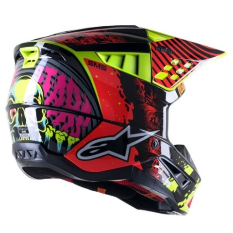 Casco Alpinestars S-M5 Solar Flare Negro Rojo...