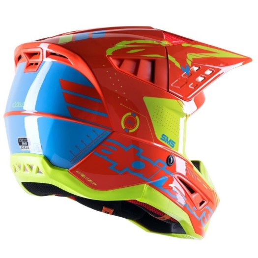 Casco Alpinestars S-M5 Action Naranja Fluor/Cyan/Amarillo Fluor