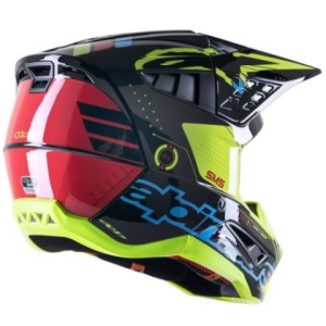 Casco Alpinestars S-M5 Action Negro/Cyan/Amarillo FLuor 2