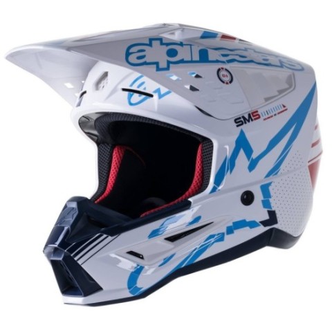 Casco Alpinestars S-M5 Action Blanco/Azul/Rojo