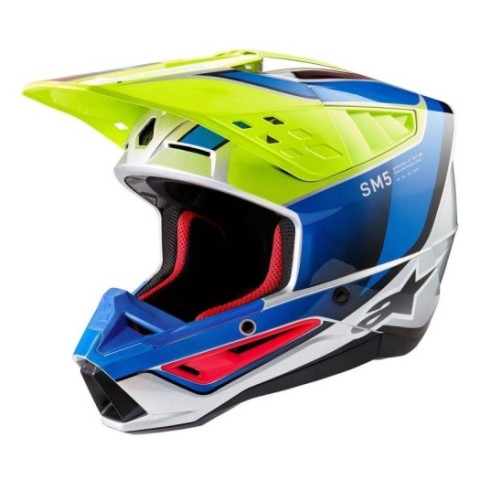Casco Alpinestars S-M5 Sail Amarillo flour azul...