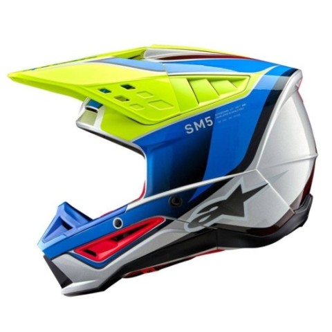 Casco Alpinestars S-M5 Sail Amarillo flour azul...