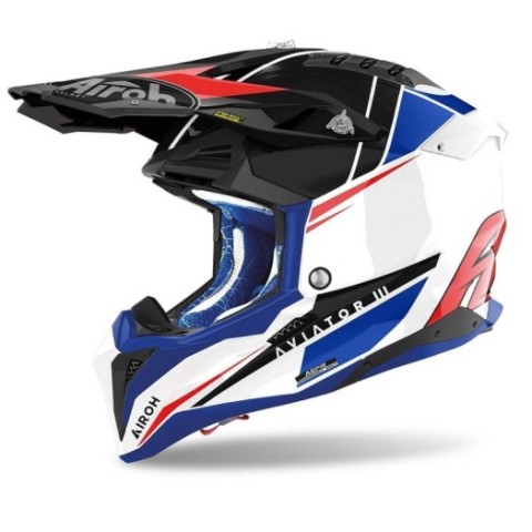 Casco Aviator 3 push Azul Rojo