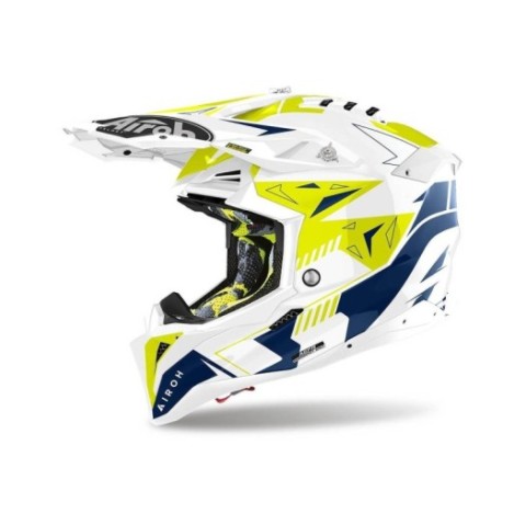 Casco Airoh Aviator 3 Spin Azul/Amarillo
