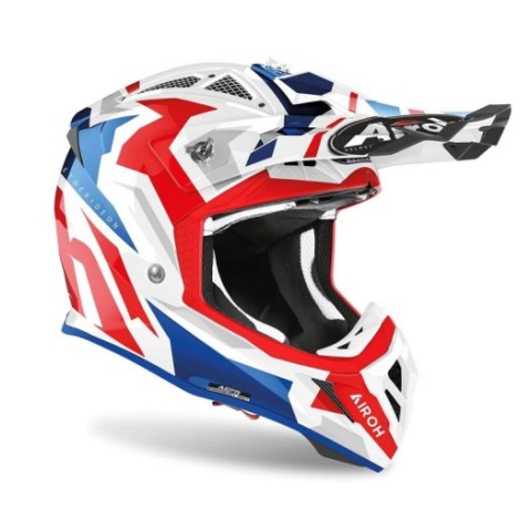 Casco Airoh Aviator Ace Swoop Rojo/Azul Brillo