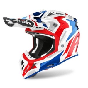 Casco Airoh Aviator Ace Swoop Rojo/Azul Brillo 2