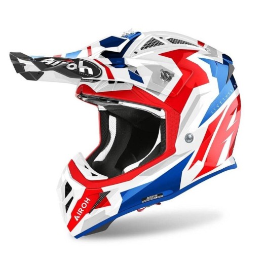 Casco Airoh Aviator Ace Swoop Rojo/Azul Brillo