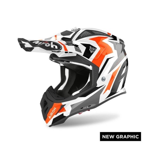 Casco Airoh Aviator Ace Swoop Naranja Brillo