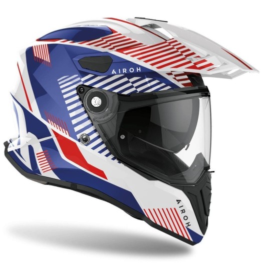Casco Airoh Commander Boost Blanco/Azul Brillo